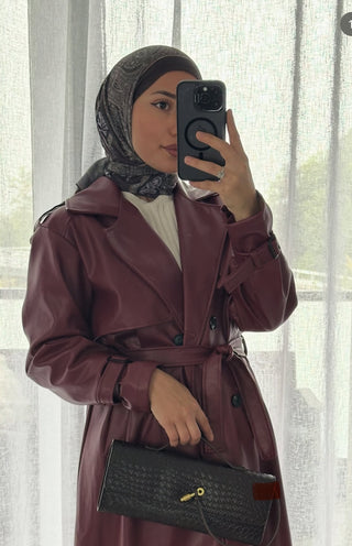 AATOI Leder Trenchcoat