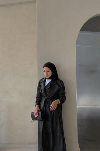 AATOI Leder Trenchcoat