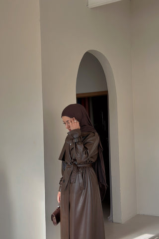 AATOI Leder Trenchcoat