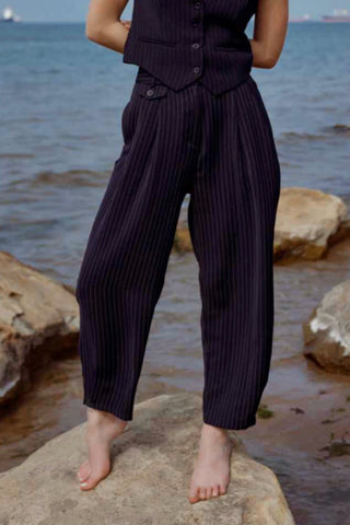 MARINEBLAUE Nadelstreifenhose