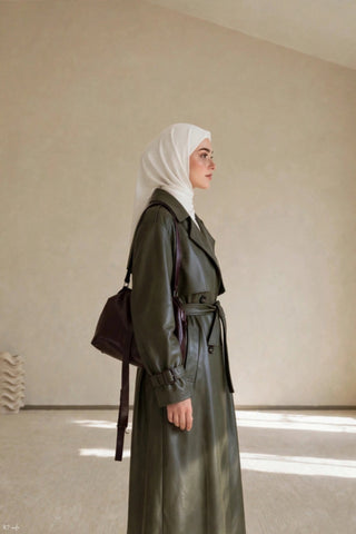 AATOI Leder Trenchcoat